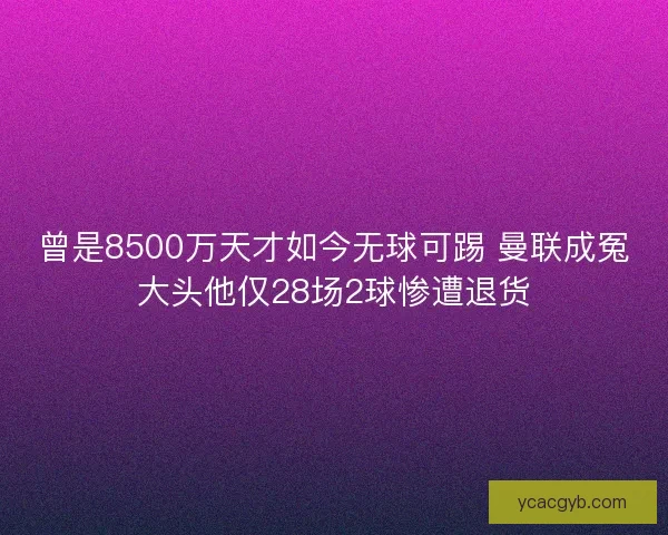 曾是8500万天才如今无球可踢 曼联成冤大头他仅28场2球惨遭退货