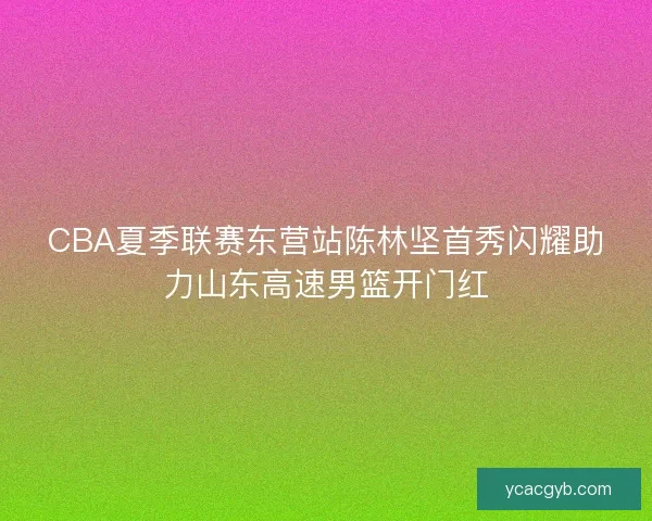 CBA夏季联赛东营站陈林坚首秀闪耀助力山东高速男篮开门红 CBA夏季联赛东营站陈林坚首秀闪耀助力山东高速男篮开门红