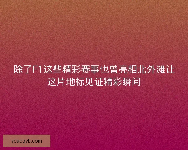 除了F1这些精彩赛事也曾亮相北外滩让这片地标见证精彩瞬间