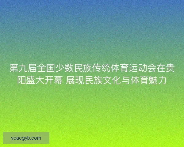 第九届全国少数民族传统体育运动会在贵阳盛大开幕 展现民族文化与体育魅力